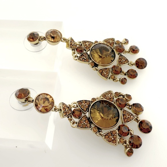 Givenchy Elegant Brown Chandelier Earrings. NWOT - Picture 3 of 5
